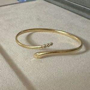 Tiffany Elsa peretti gold and diamond snake bangle and ring set